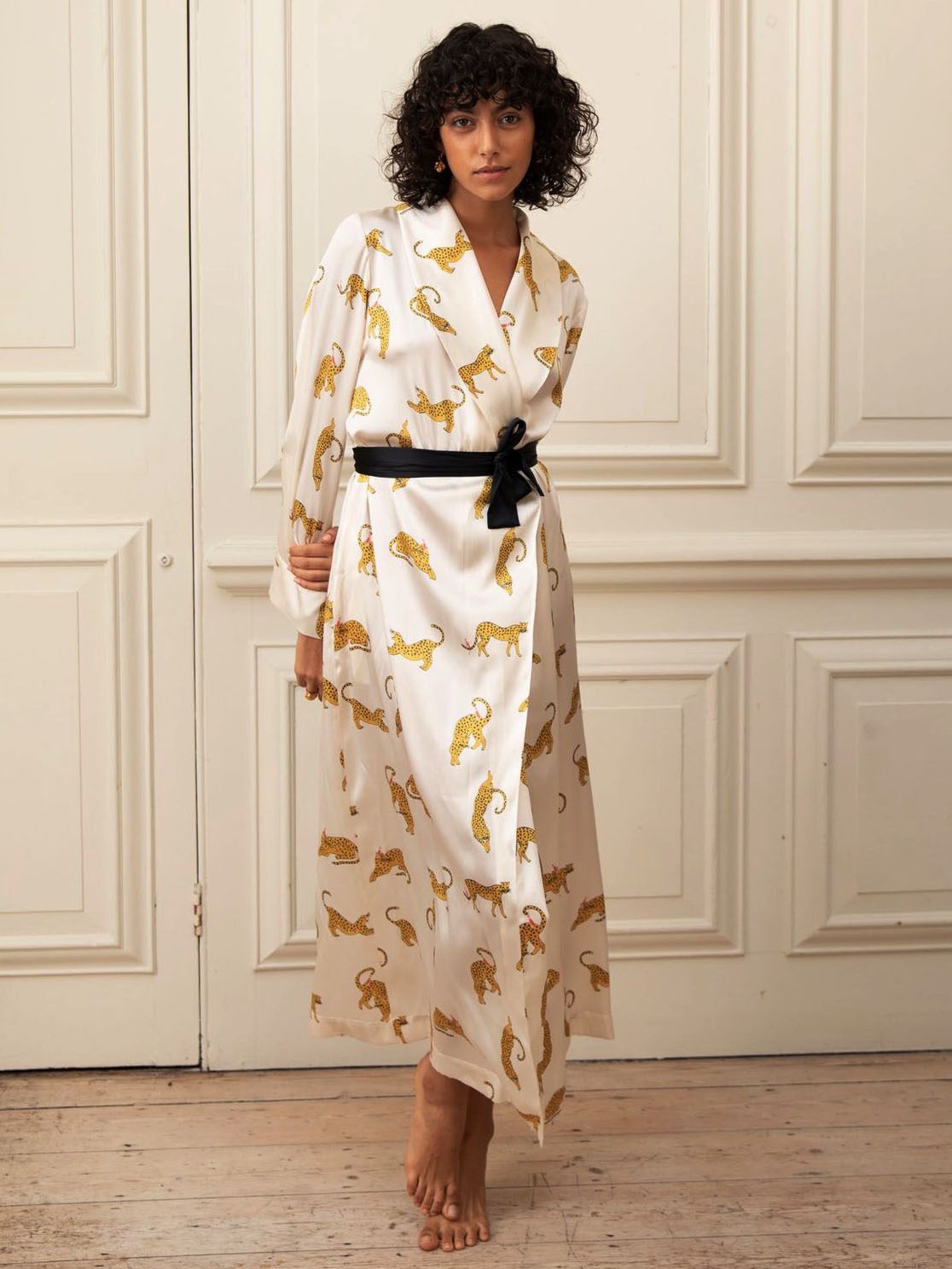 Silk Slip-printed Long-sleeve Homewear-YiYi-HW102205