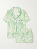 Floral Pajamas in Green Print-YiYi-HW102241