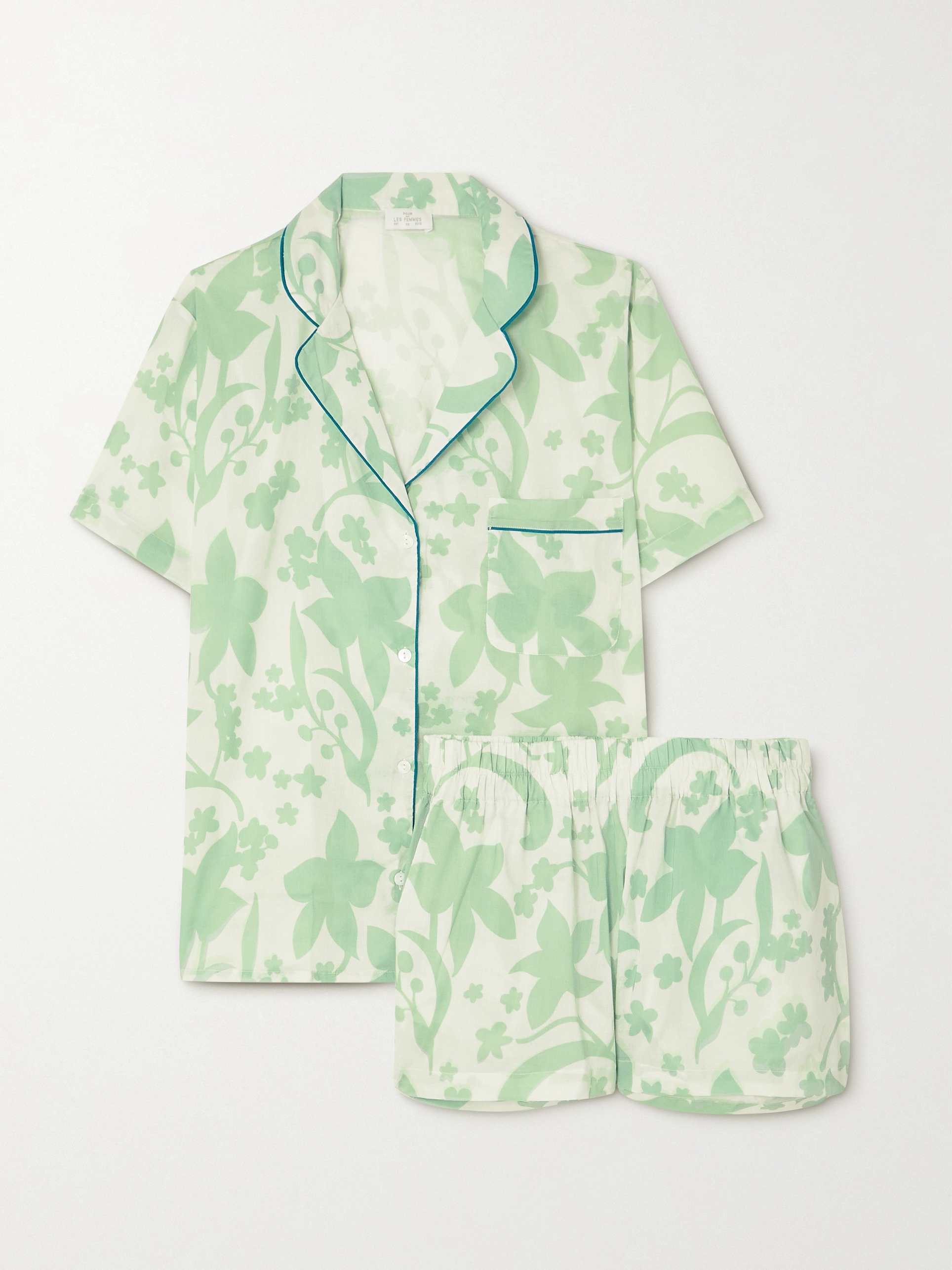 Floral Pajamas in Green Print-YiYi-HW102241