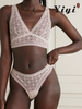 Retro Style Pink Lace Underwear -YiYi-UW2021017