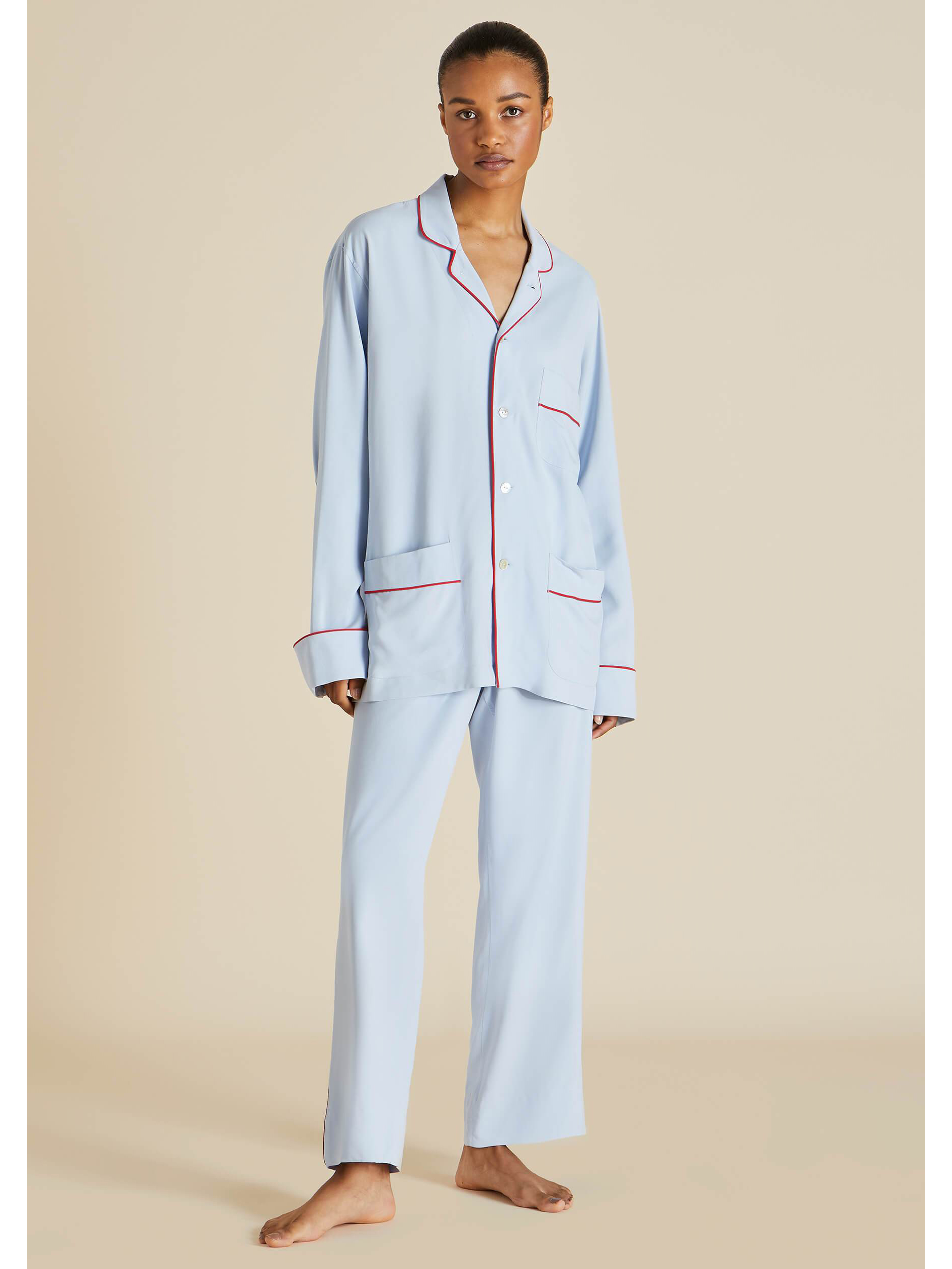 Sky Blue Comfort Pajamas-YiYi-HW102222