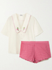 White And Pink Matching Pajamas-YiYi-HW102243