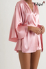 Rose Pink Sexy Women's Skirt Sleepwear-YiYi-SW2021015