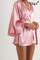 Rose Pink Sexy Women's Skirt Sleepwear-YiYi-SW2021015