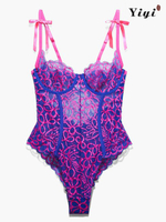 Quality Ladies Elegant Transparent Lace Flower Pattern Embroidery Corset-YiYi-UW20210364