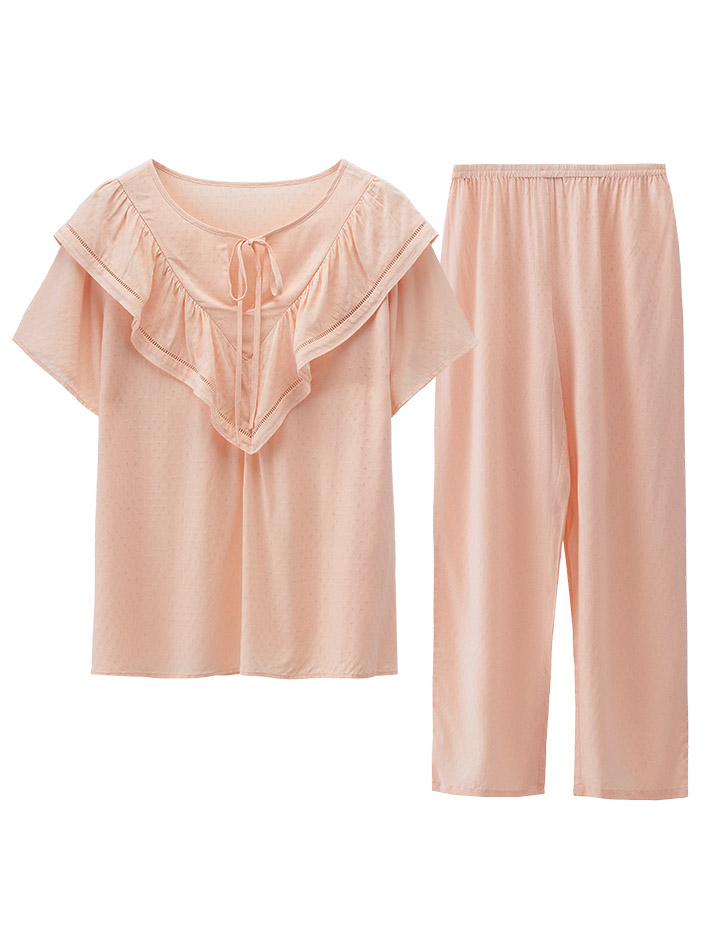 Lace Pajamas with A Pink Chest-YiYi-HW102246
