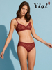 Burgundy Trendy Lace Open Underwear -YiYi-UW2021018