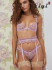 Pink and purple ladies sexy bra and briefs -YiYi-UW2021014