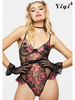 Youth floral mesh hot female sexy lingerie-YiYi-UW20210340