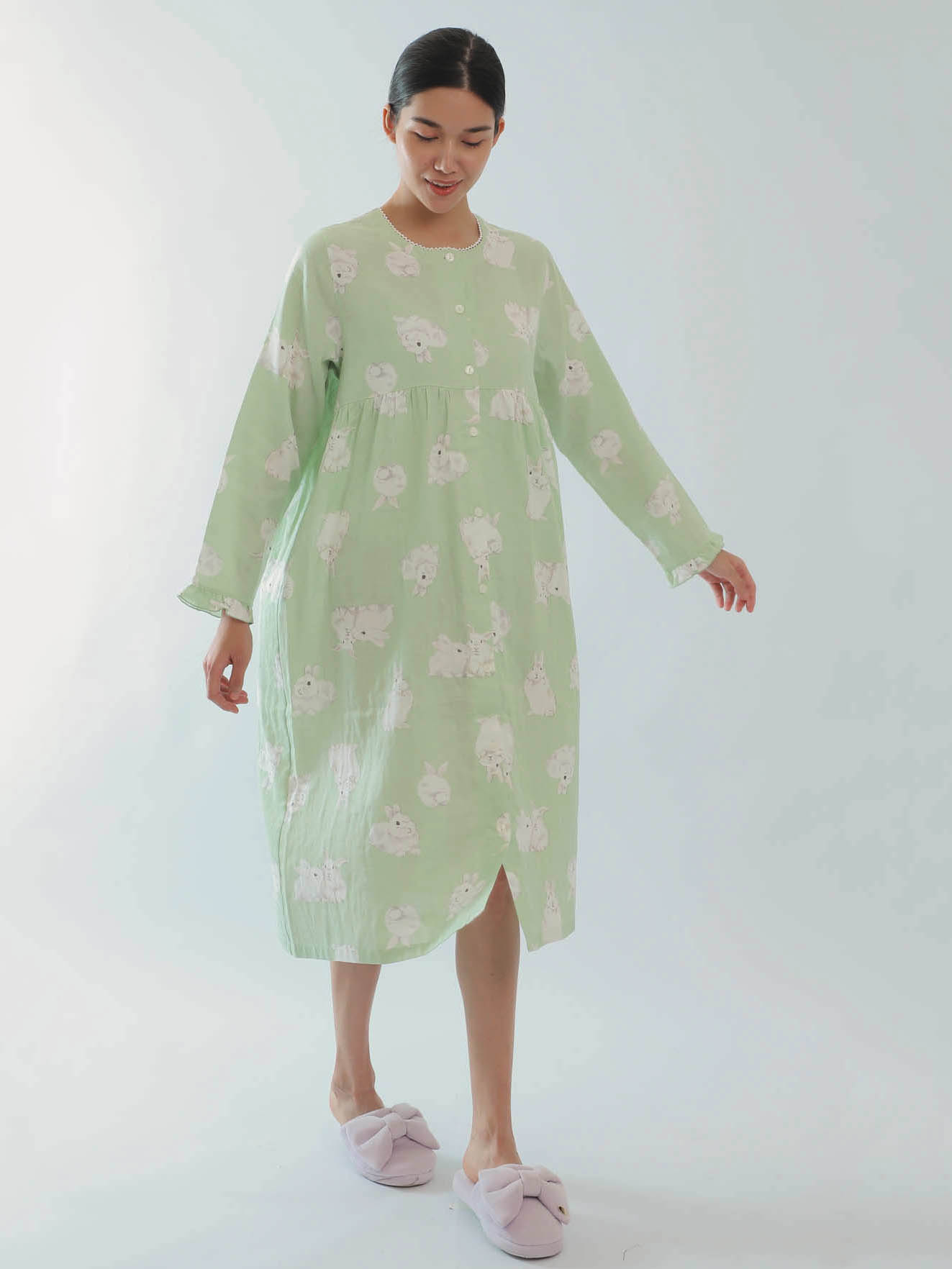 Pale Green Mint Nightdress-YiYi-HW102232