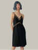 Black lace silk halter pajamas-YiYi-HW102207