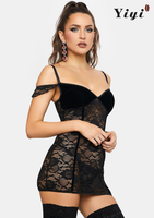 Black sexy mature glamorous erotic lingerie-YiYi-UW20210357