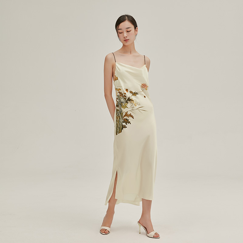 Classical Silk Printed Nightdress-YiYi-HW102203
