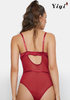 Burgundy silky sexy lingerie-YiYi-UW20210346