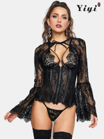 Black women's see-through tight sexy lingerie-YiYi-UW20210356