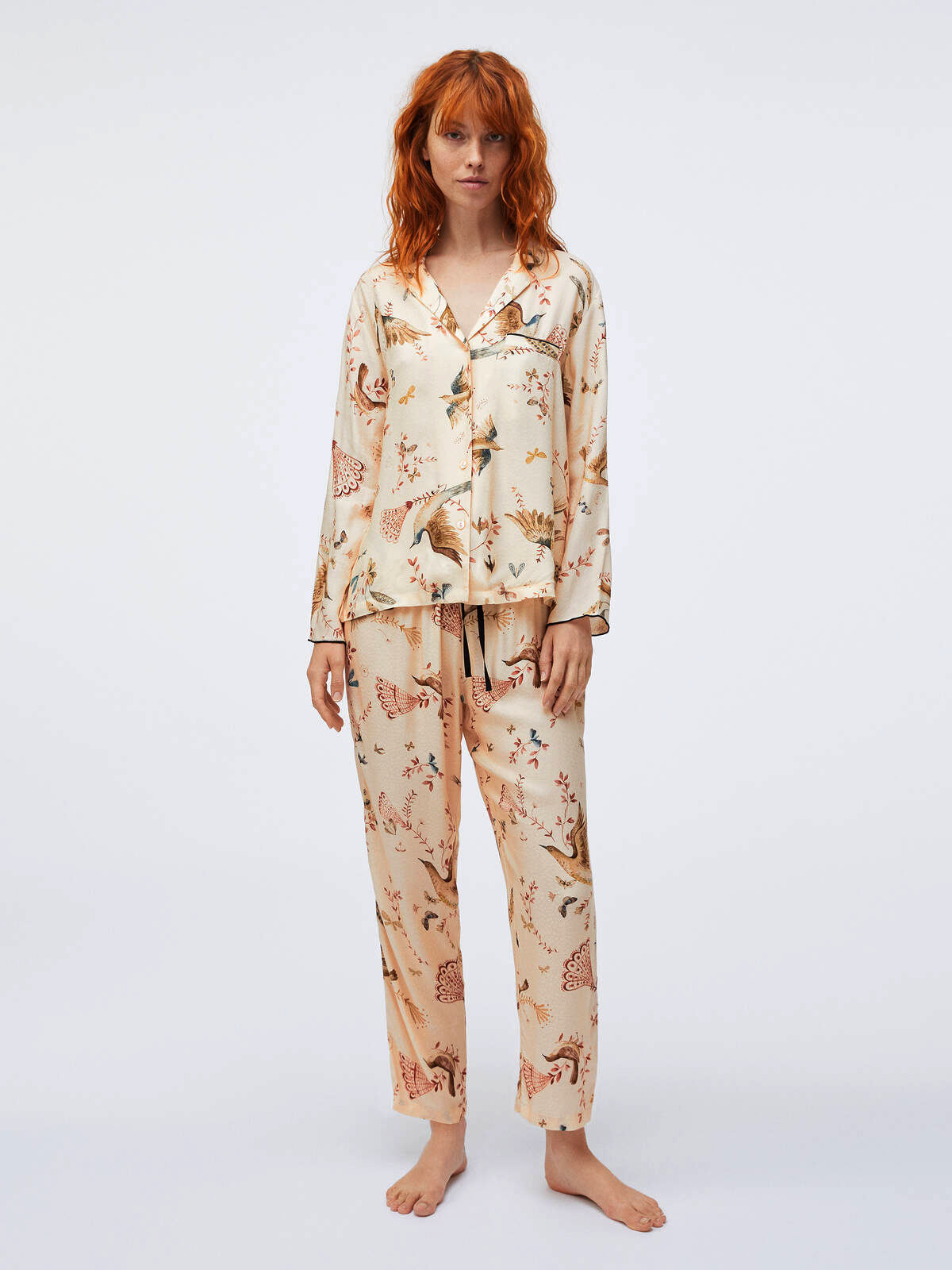 Printed Pajamas with Long Sleeves-YiYi-HW102219