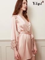 Embroidered Sleeves Charming Women's Dress Sleepwear-YiYi-SW2021012