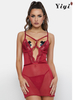 Red lover glamour female erotic lingerie-YiYi-UW20210341